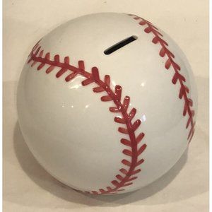 Rare Bella Casa by Ganz Ceramic Baseball Coin Bank Very Good Condition No Cracks